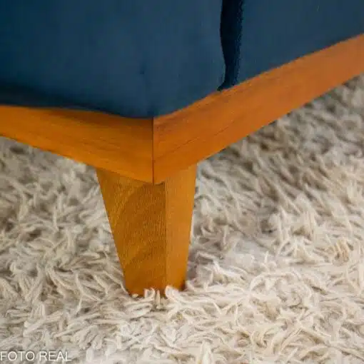 Sofá 2 lugares Bélgica Veludo Azul Escuro Larg. 1.60m - Imagem 5