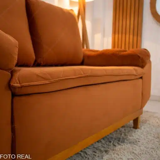 Sofá 2 lugares Bélgica Veludo Terracota Larg. 1.60m - Imagem 5