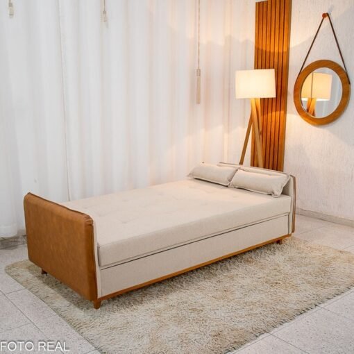 Sofá Cama Ipanema Baú Linho Bege 2274 Larg. 2.05m - Imagem 5