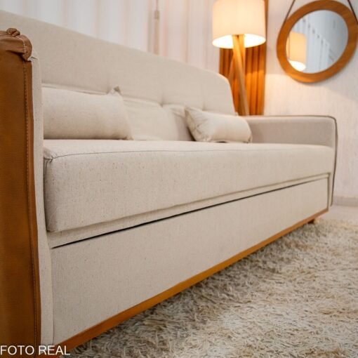 Sofá Cama Ipanema Baú Linho Bege 2274 Larg. 2.05m - Imagem 7