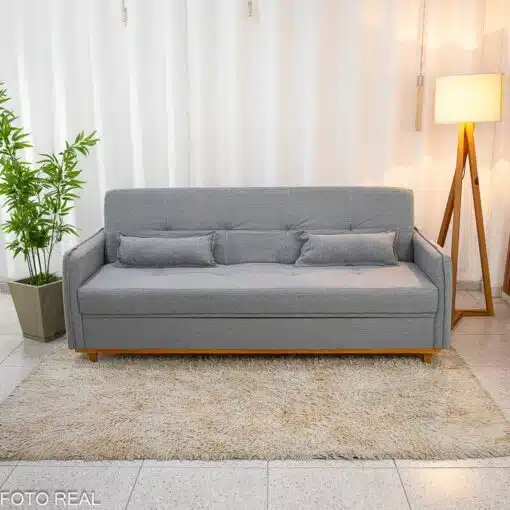 Sofá Cama Ipanema Baú larg. 2.05m Linho Cinza 2275 - Imagem 3