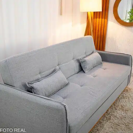 Sofá Cama Ipanema Baú larg. 2.05m Linho Cinza 2275 - Imagem 4
