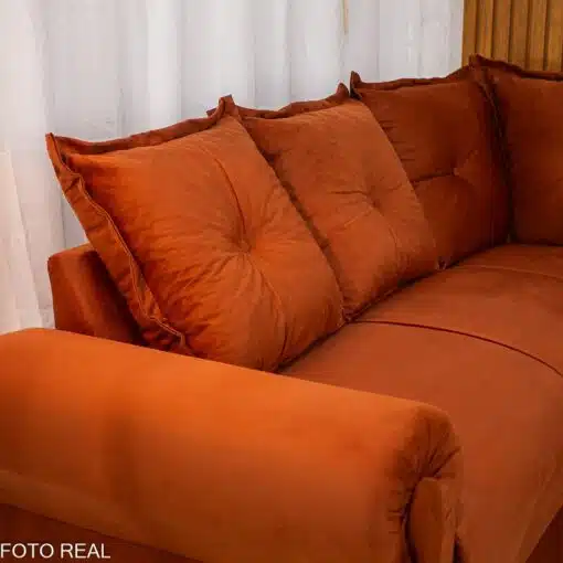 Sofá Canto Bianca Veludinho Terracota 604 - Imagem 3