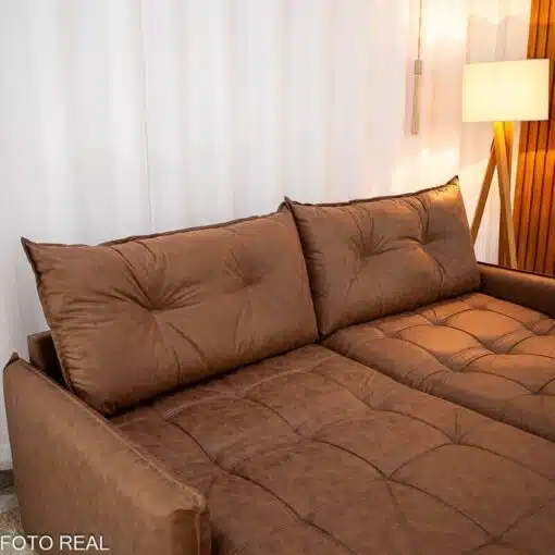 Sofá Retrátil Reclinável Andradas 2.20m Korino Marrom 410 Molas Ensacadas - Sem Caixa - Imagem 10