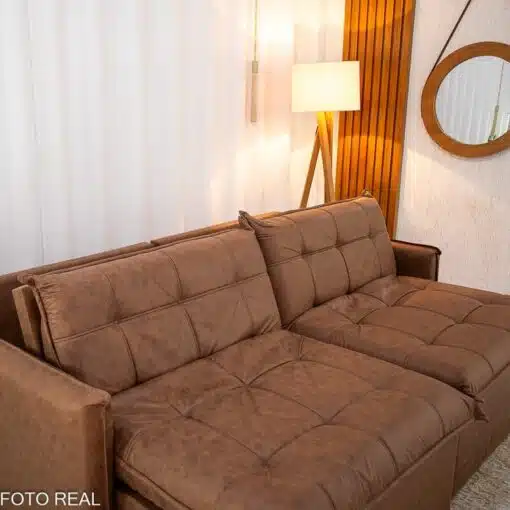 Sofá Retrátil Reclinável Andradas 2.20m Korino Marrom 410 Molas Ensacadas - Sem Caixa - Imagem 15