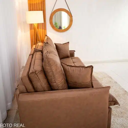 Sofá Retrátil Reclinável Andradas 2.20m Korino Marrom 410 Molas Ensacadas - Sem Caixa - Imagem 18