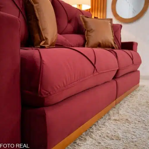 Sofá Retrátil Reclinável Gran Bello 2.30m Veludo Vinho 04 - Molas Ensacadas Pocket - Imagem 7