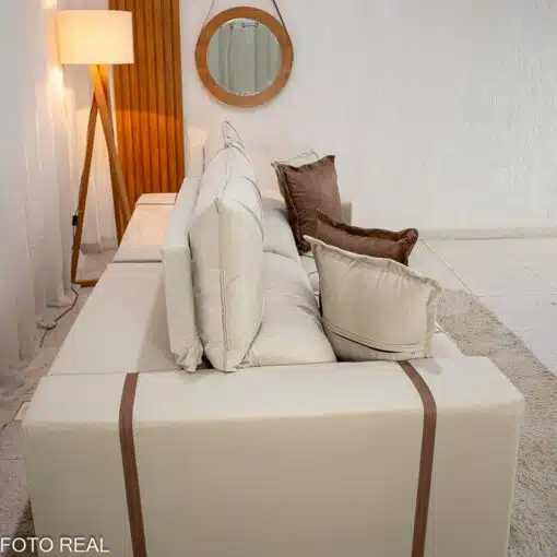 Sofá Retrátil Reclinável Gran Bello 2.50m Veludo Bege Claro - Molas Ensacadas Pocket - Imagem 8