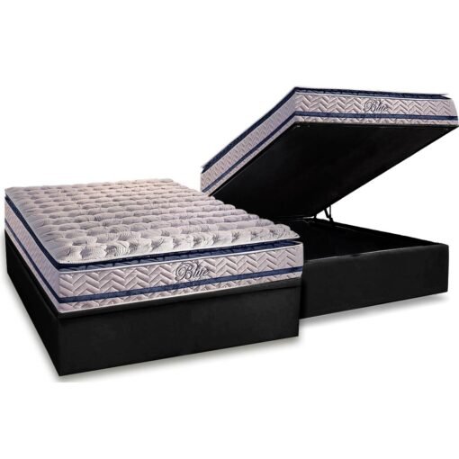 Colchão Casal Blue + Base Box Baú Preto – PAROPAS/BIOSTAR