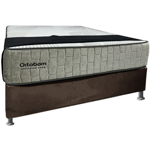 Colchão Casal Exclusive Foam D33 + Base Box Simples Corino Marrom – ORTOBOM + BIOSTAR - Imagem 2