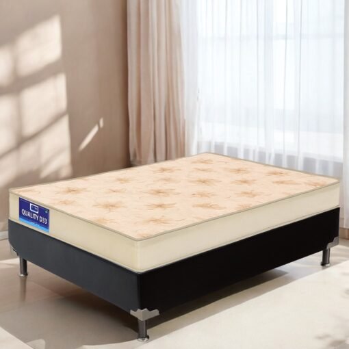 Colchão Solteiro Quality D33 12 cm 0,88 m + Base Box Simples Corino Preto – ORTHOPRIME + ALTO NÍVEL CAMAS E COLCHÕES