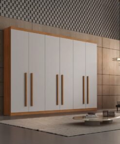 Guarda-Roupa 6 Portas Pernambuco 2,73 m Naturale/Off White - RUFATO