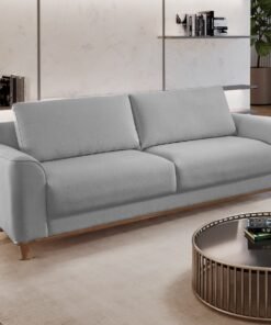 Sofá Living Ref.022 2,20 m Chenile Linho Cinza Firenze - RONDOMÓVEIS