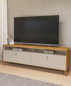 Rack até 75" Dubai 1.8 Tauari/Off White Fosco - LINEA BRASIL