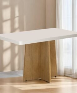 Mesa Jade 120 (Tampo 40 mm) Cinamono/Off White - VALDEMÓVEIS