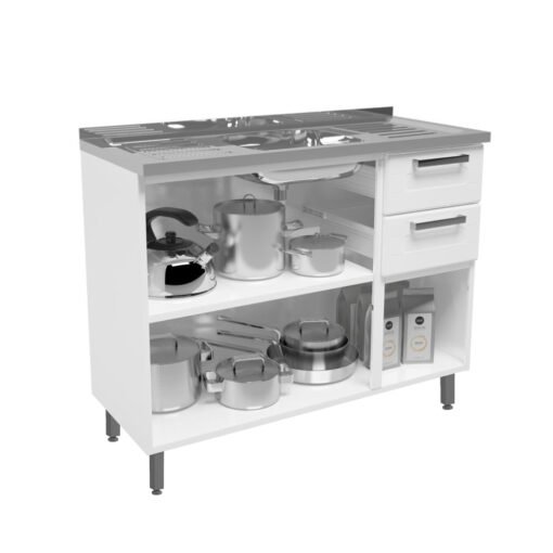 Balcão 2 Gavetas Múltipla 6015590 Branco - BERTOLINI - Imagem 2