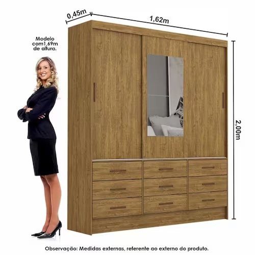 Modulado 4 Portas + Guarda-Roupa 3 Portas Sevilha Cinamono – CARIOCA MÓVEIS - Imagem 5
