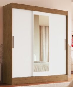 Guarda-Roupa 3 Portas Londres 69000 1,80 m Off White/Nogueira - DORIPEL