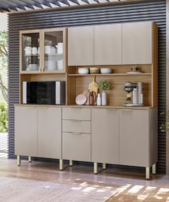 Kit Cozinha Amora 1,98 m Amêndola/Nude Prime TX – DEMÓBILE