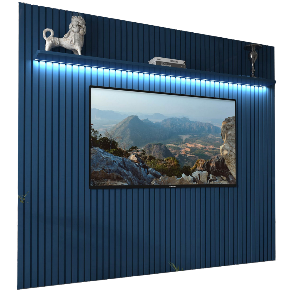 Painel até 85″ Nobre Ripado 230 Azul – GELIUS - Imagem 3