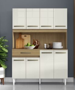 Kit Cozinha 8 Portas Cleo 1,21 M Atacama/Off White - ARAMÓVEIS