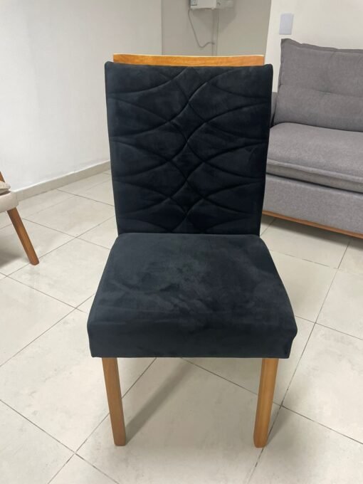 Kit 2 Cadeiras Safira Mel/Veludo Preto – WM DECOR - Imagem 2