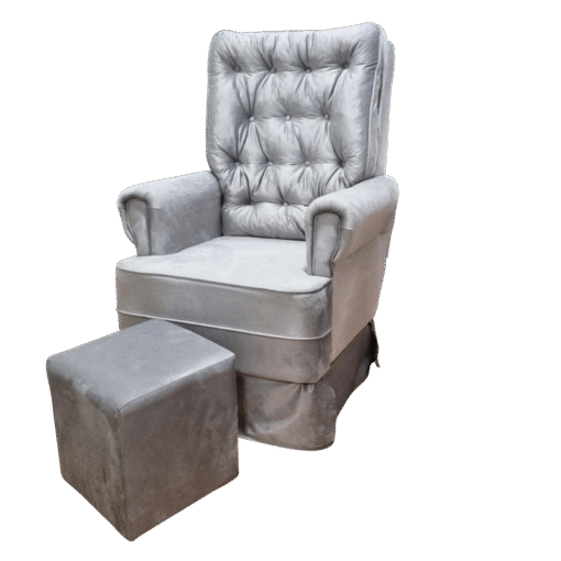 Poltrona Amamentação Marina Veludinho Cinza TB900 - BLISS BABY - Imagem 3