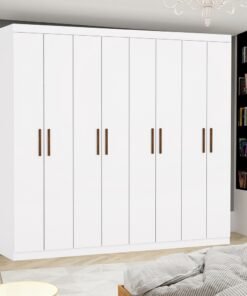 Guarda-Roupa 8 Portas Rubi 2,08 m(Sem Espelho)Branco - CARIOCA MÓVEIS