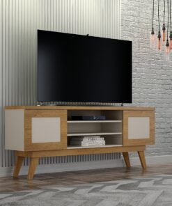 Rack até 65" Detroit Cinamono/Off White - VALDEMÓVEIS