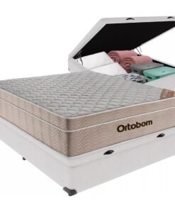 Colchão Casal Airtech Springpocket + Base Box Baú Branco – ORTOBOM + BIOSTAR