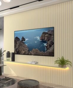 Painel até 85" Nobre Ripado 230 Off White - GELIUS