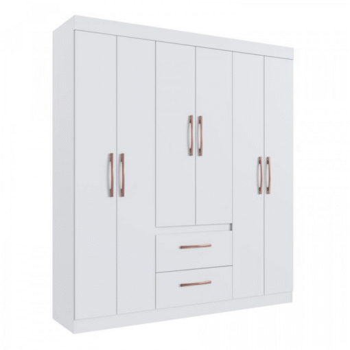Guarda-Roupa Santiago 90906 1,80 m Off White/Nogueira – DORIPEL - Imagem 4