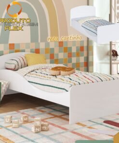 Cama Solteiro Lua Branco Brilho - PEROBA MÓVEIS