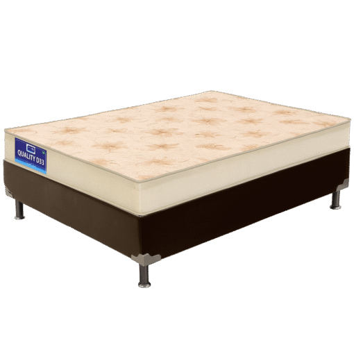 Colchão Casal Quality D33 14 cm + Base Box Simples Corino Marrom – ORTHOPRIME + ALTO NÍVEL CAMAS E COLCHÕES - Imagem 2