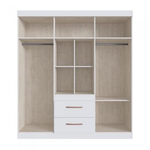 Guarda-Roupa Santiago 90906 1,80 m Off White/Nogueira – DORIPEL - Imagem 3
