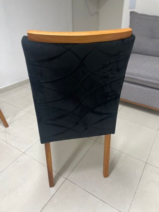 Kit 2 Cadeiras Safira Mel/Veludo Preto – WM DECOR - Imagem 3