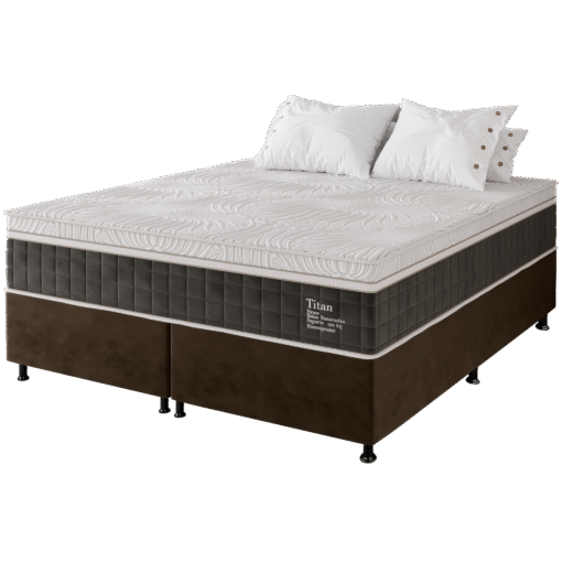 Colchão Queen Terapêutico Massageador Titan D28 + Base Box Simples Corino Marrom – VIERO MÓVEIS + ALTO NÍVEL CAMAS E COLCHÕES - Imagem 5