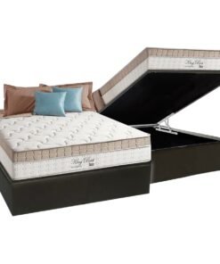 Colchão Casal King Best D28 + Base Box Baú Preto – ANJOS COLCHÕES + BIOSTAR