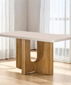 Mesa Dora 120 (Tampo 40 mm) Cinamono/Off White - VALDEMÓVEIS