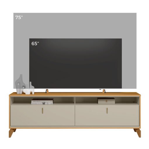 Rack até 75" Dubai 1.8 Tauari/Off White Fosco - LINEA BRASIL - Imagem 8