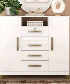 Cômoda 4 Gavetas 2 Sapateiras Angra CO260 Branco - FELLICCI