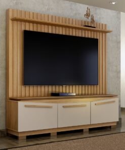Home Theater até 75" Montreal Cinamono/Off White - VALDEMÓVEIS