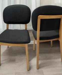 Kit 2 Cadeiras Gaya Mel/Linho Preto 09 - J SILVA MÓVEIS