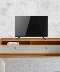 Rack até 70" Ouro Preto Nature/Off White - LINEA BRASIL
