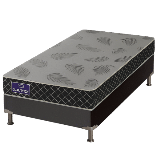 Colchão Solteiro Quality D20 12 cm 0,88 m + Base Box Simples Corino Preto – ORTHOPRIME + ALTO NÍVEL CAMAS E COLCHÕES - Imagem 2