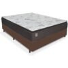 Colchão Casal D26 Ravena + Base Box Simples Corino Marrom - UMAFLEX + BIOSTAR