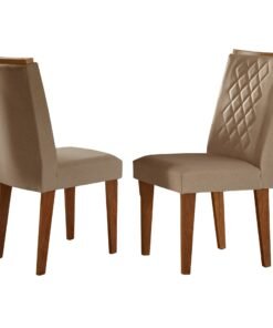 Kit 2 Cadeiras Jade Imbuia/Linho Turim 07 - RUFATO