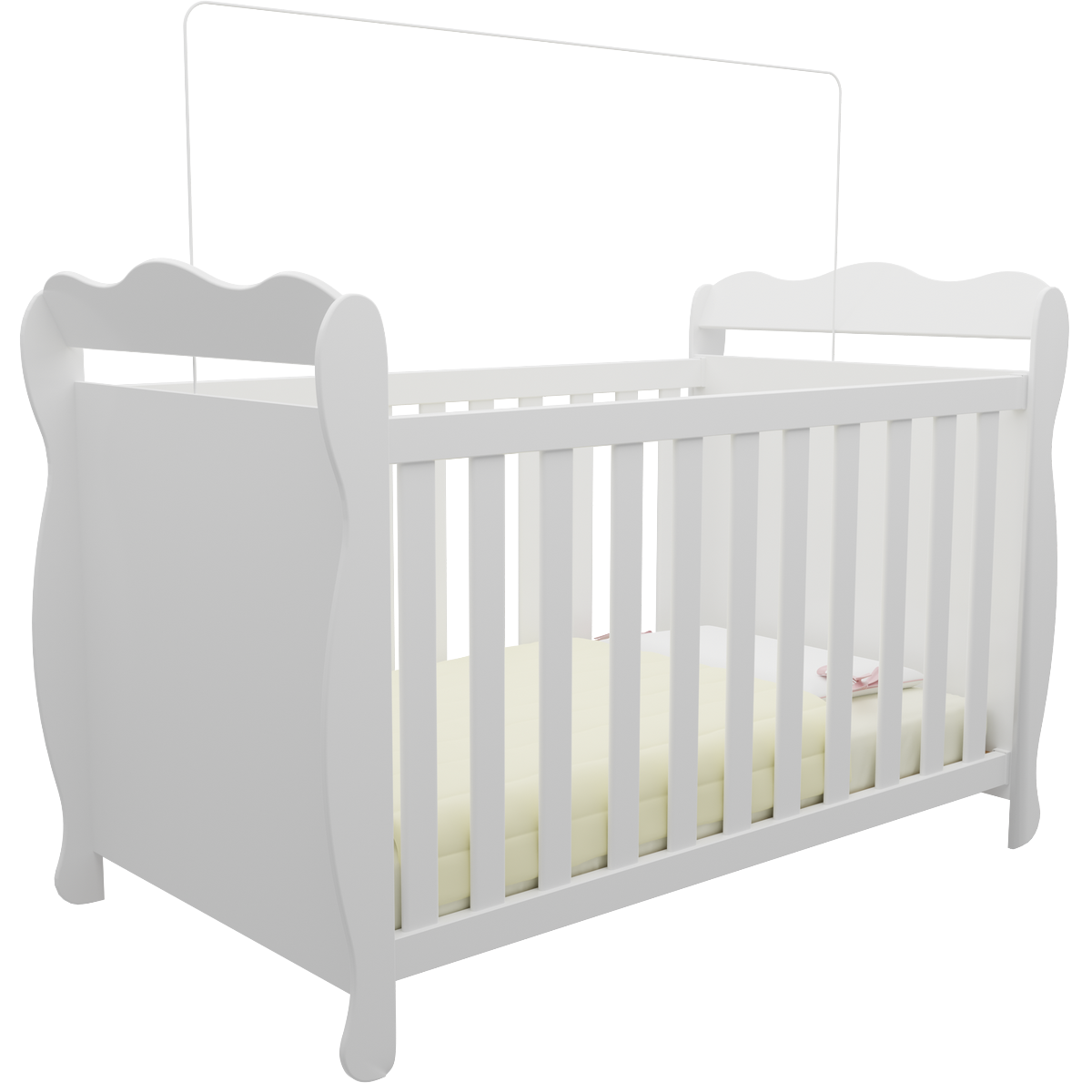 Berço Americano Lisi Branco Brilho - PEROBA MÓVEIS - Imagem 2
