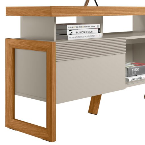 Rack até 70" Esmeralda Nature/Off White - LINEA BRASIL - Imagem 7