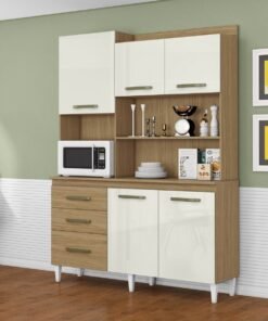 Kit Cozinha Mila 1,407 m Atacama/Off White - ARAMÓVEIS